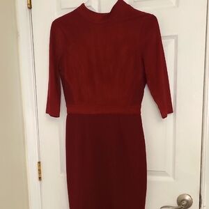 Eva Mendes Burgendy Dress Knee Length